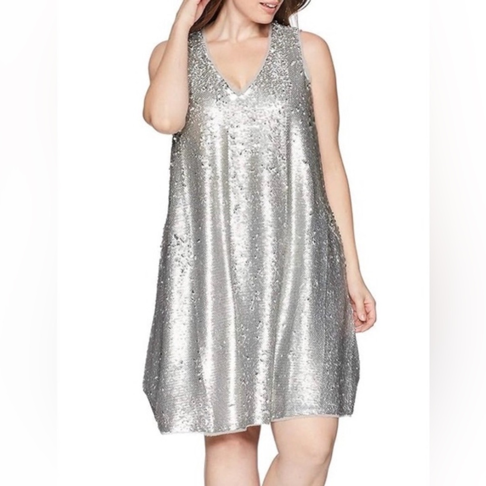Silver Sequin A-frame dress